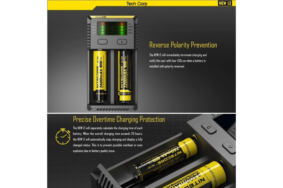 Nitecore New i2 Li-ion 18650 Pil Şarj Cihazı